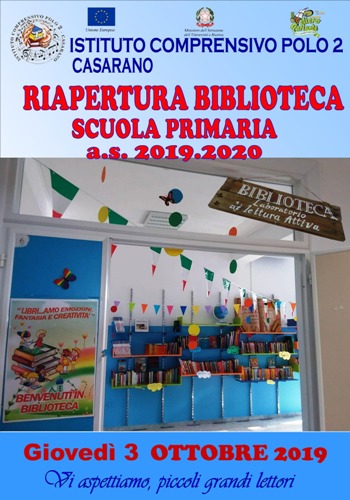 Riapertura biblioteca Scuola Primaria - a.s.2019/2020